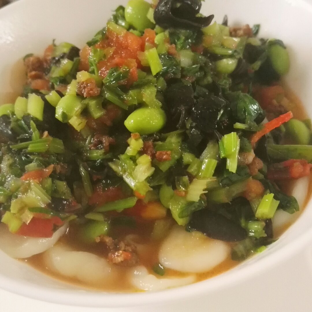 番茄鸡蛋拌酒窝