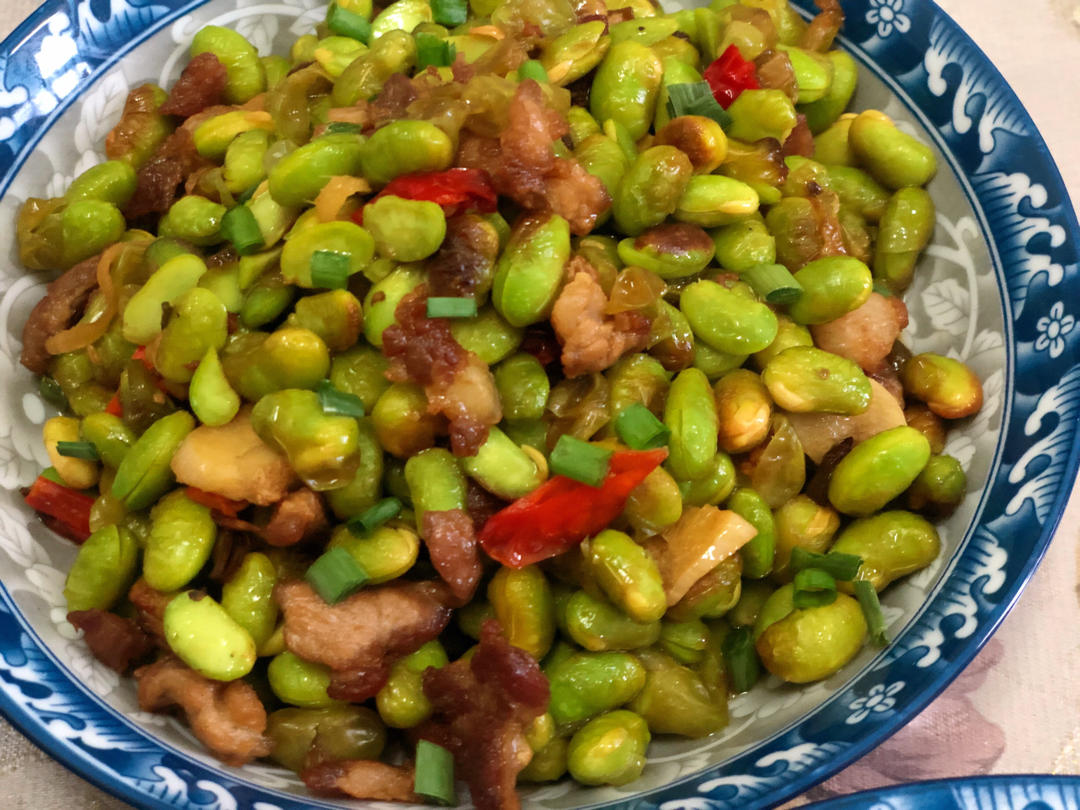 肉丝炒毛豆