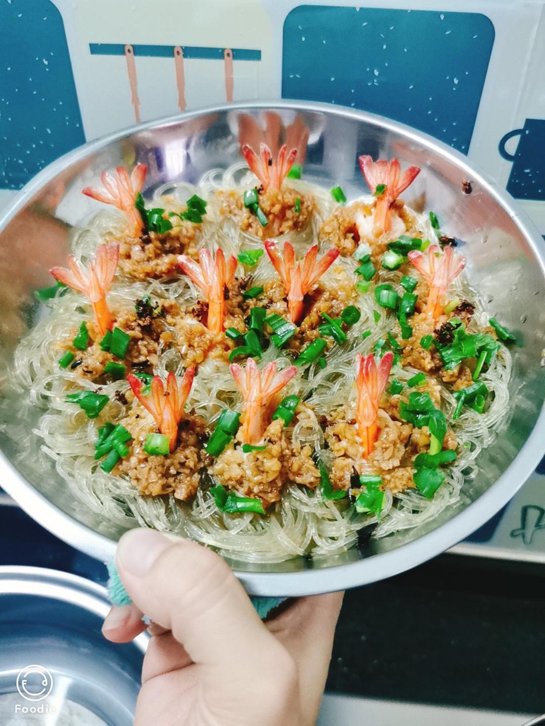 蒜蓉粉丝虾，富贵团圆蒜蓉凤尾虾，小白也能轻松做