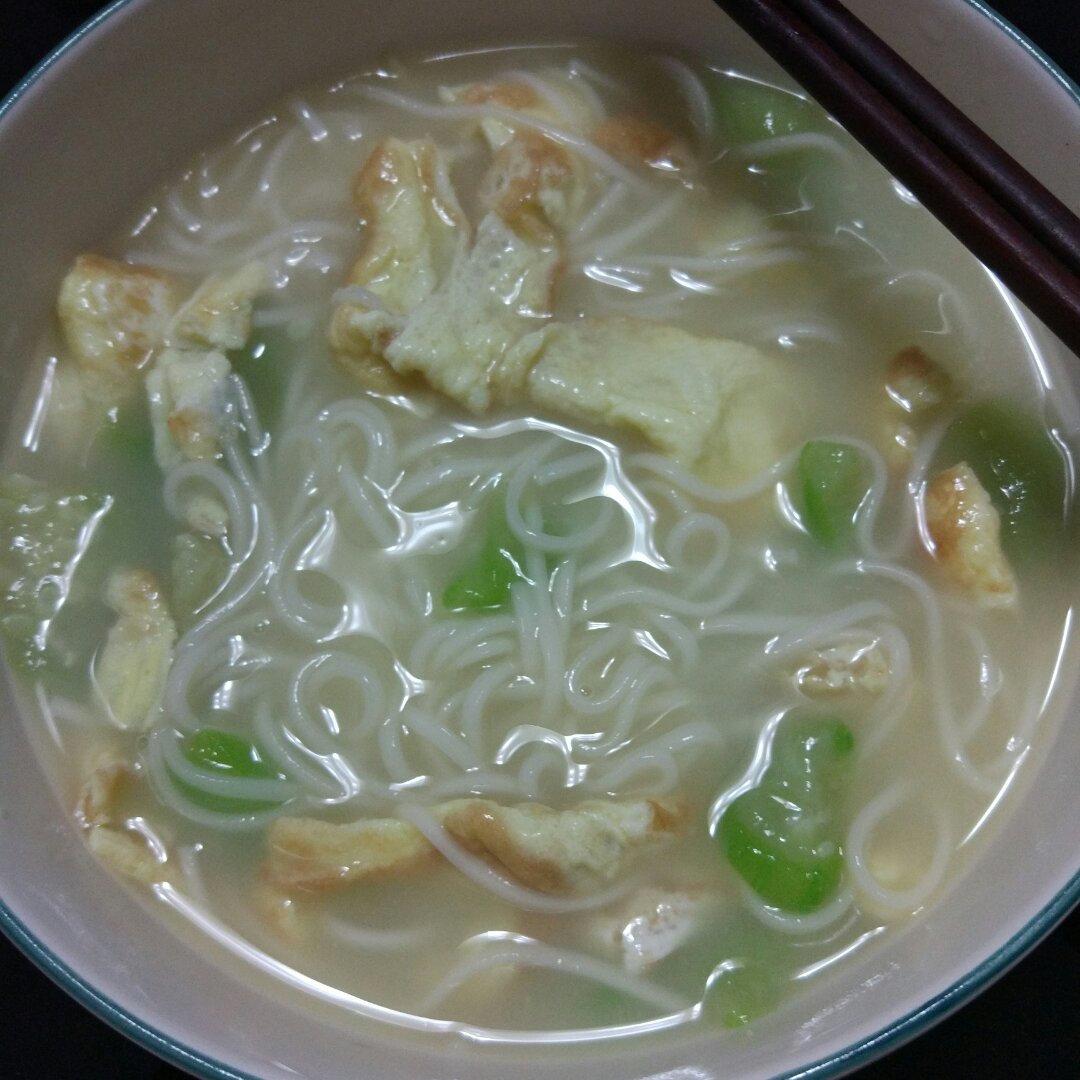 丝瓜蛋银鱼面