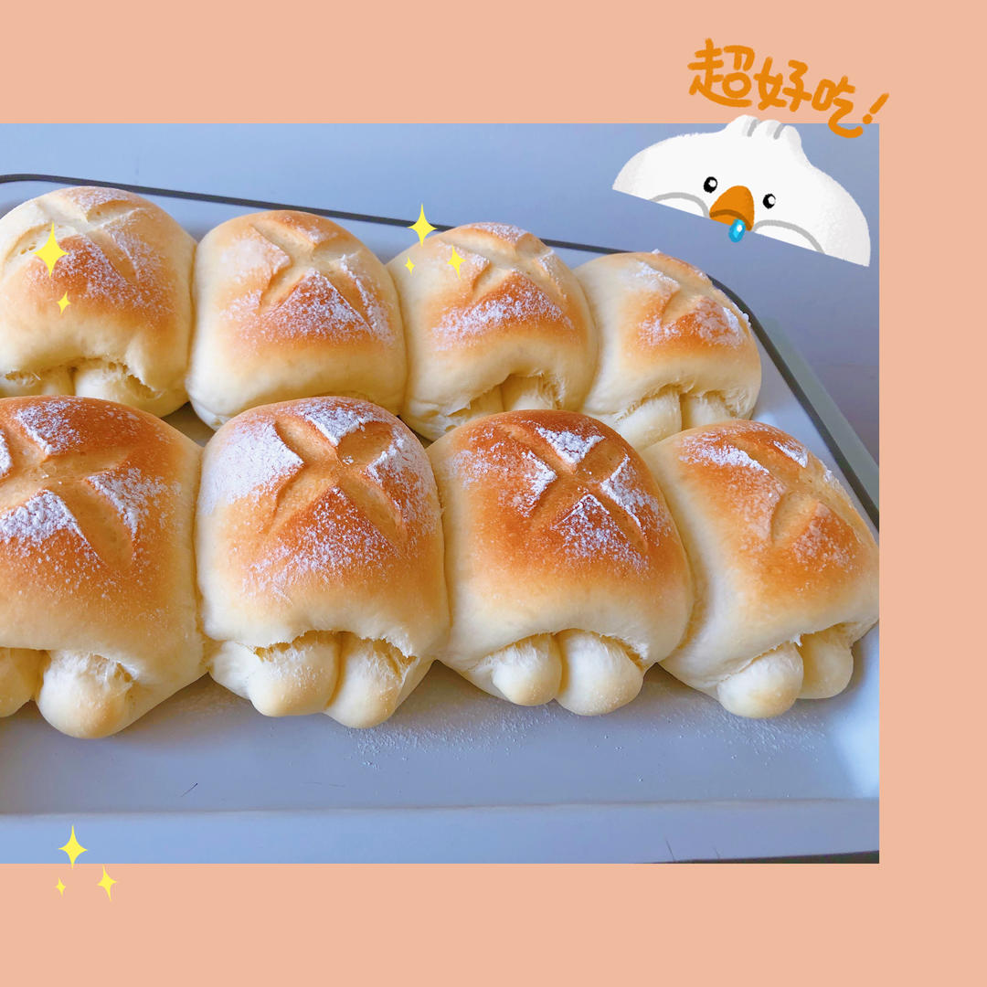 牛奶面包卷【3月北鼎烤箱食谱】