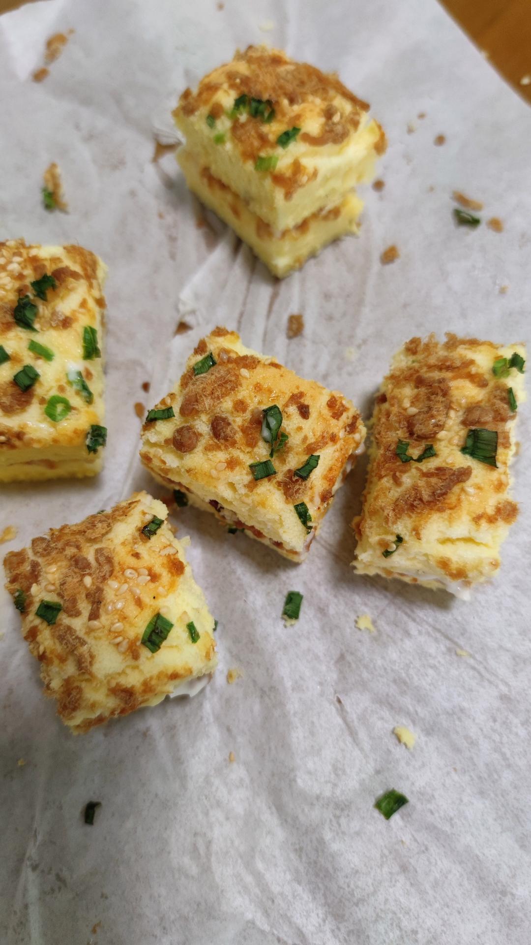 芝麻香葱肉松蛋糕（咸味）