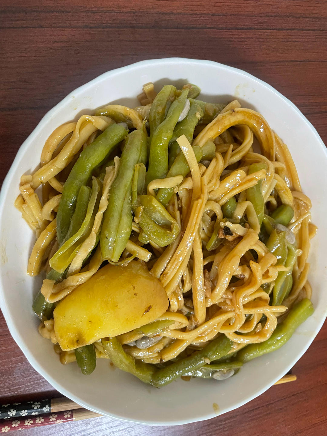 地道老北京扁豆焖面 豆角焖面 太好吃小心吃撑哦