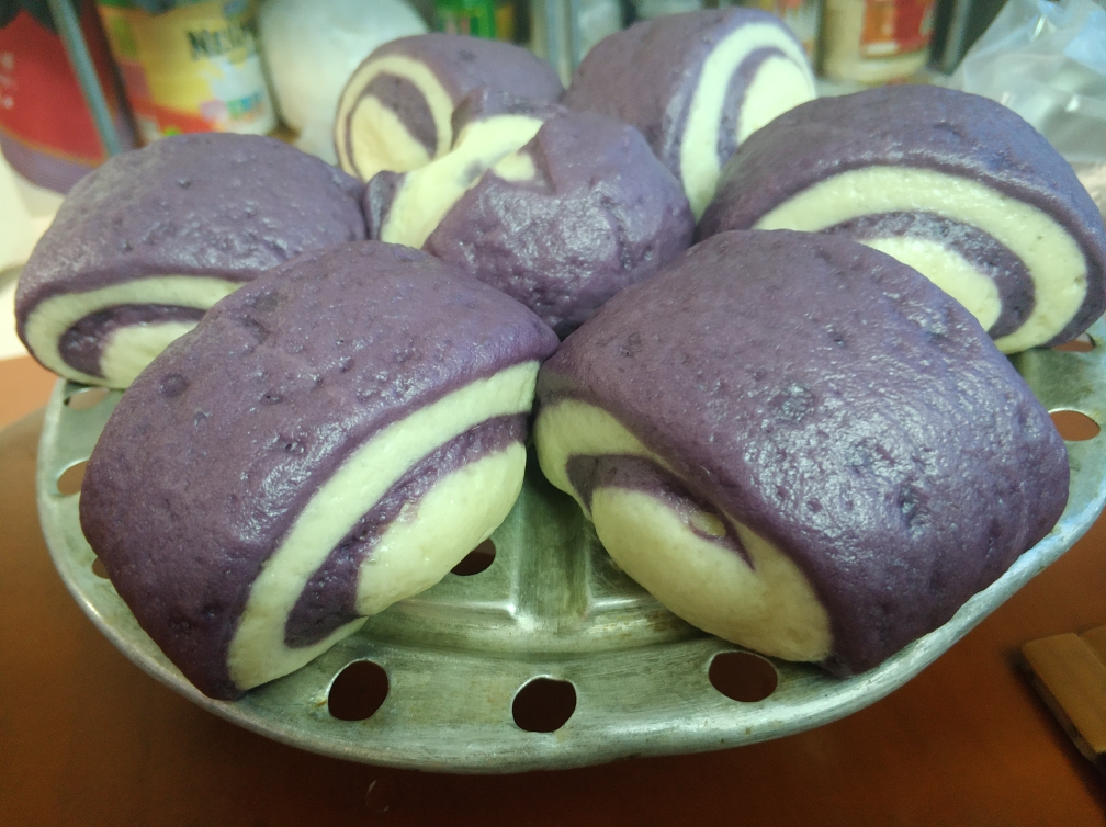 紫薯双色馒头卷