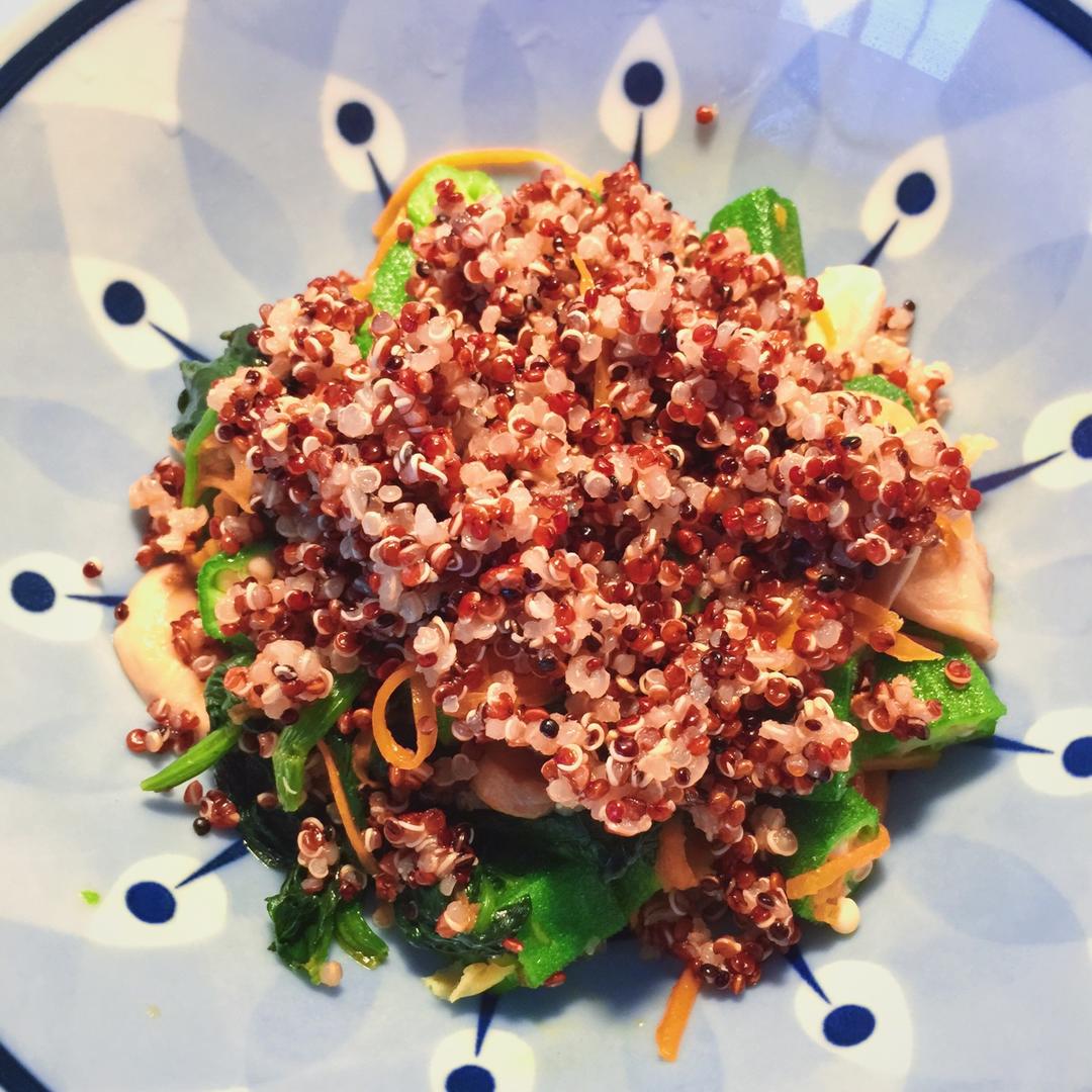 【快手低脂】菠菜口蘑"藜麦"炖饭(Spinach Mushroom "Risotto" with Quinoa)