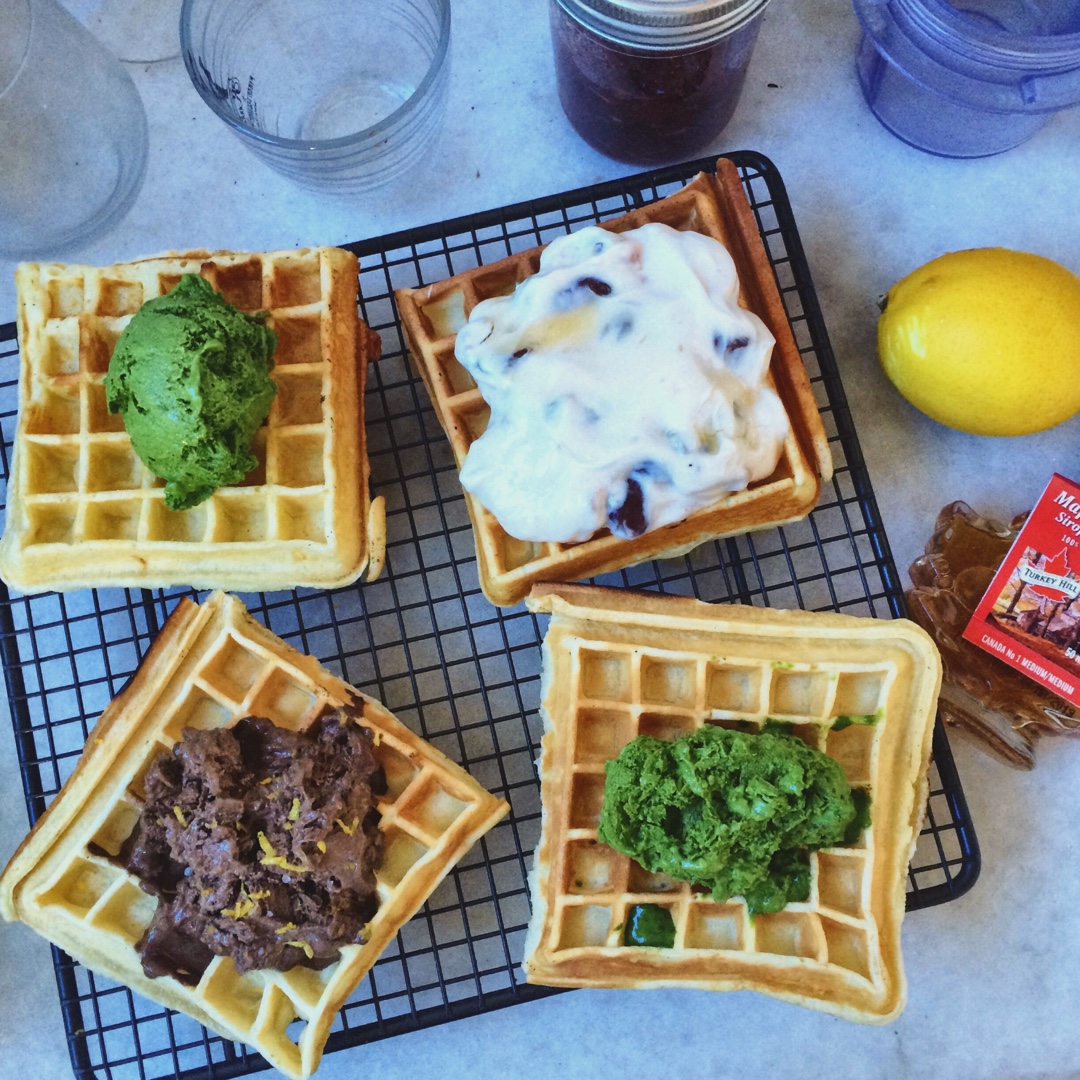 冰淇淋馅华夫饼