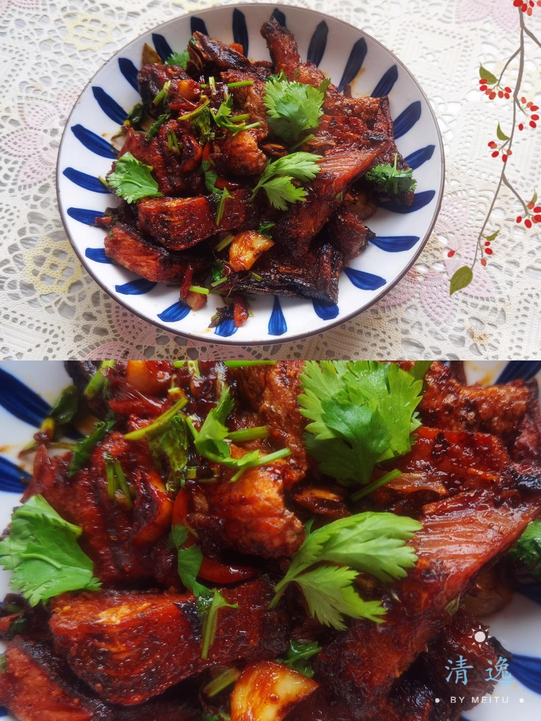 香辣煎风干鱼🐟的做法