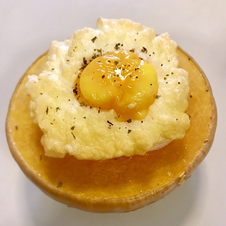 奶油南瓜窩雲朵蛋 Oven-baked Butternut Squash with Cloud Egg[蛋素Ovo Veg](無油低卡)的做法 步骤11