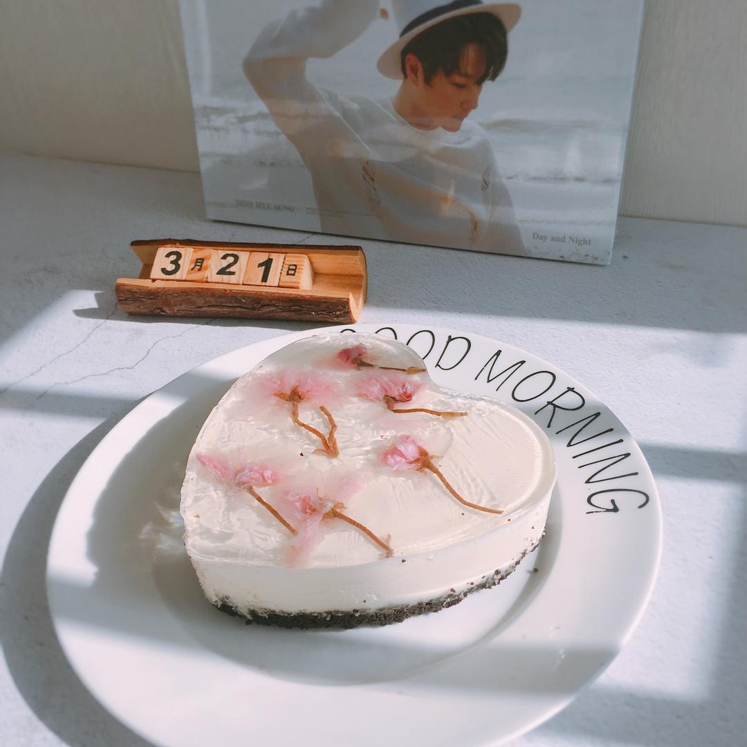 樱花酸奶慕斯蛋糕（免烤）