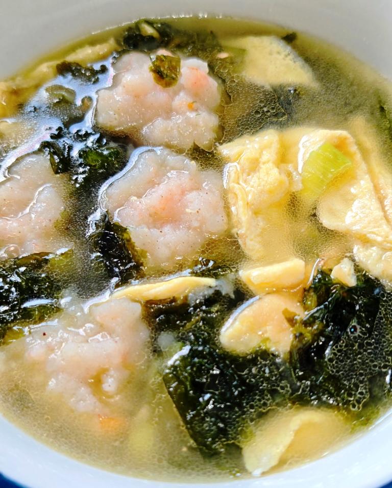 100道家常菜之虾滑鸡蛋紫菜汤