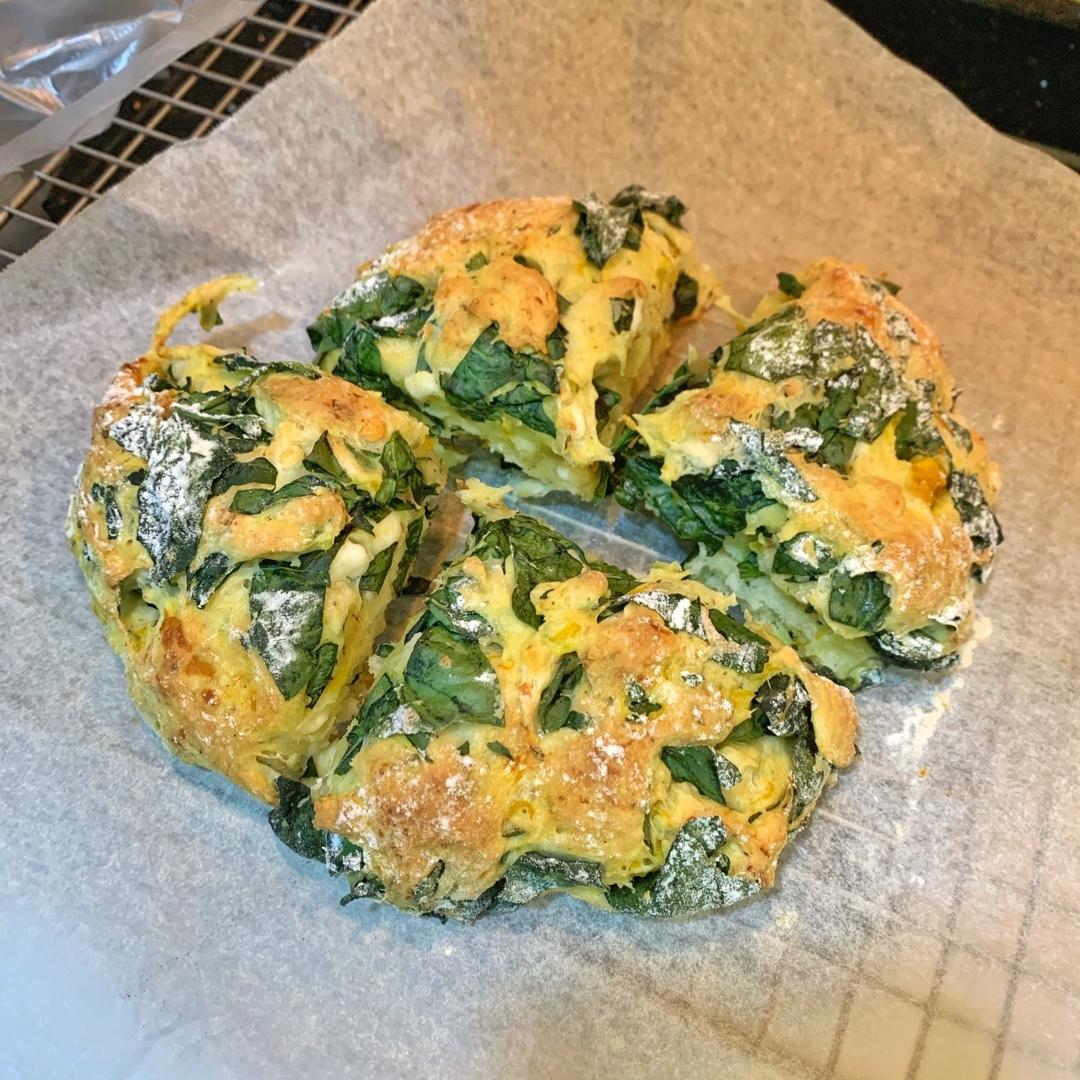 菠菜南瓜奶酪丹波面包丨健康·烘焙