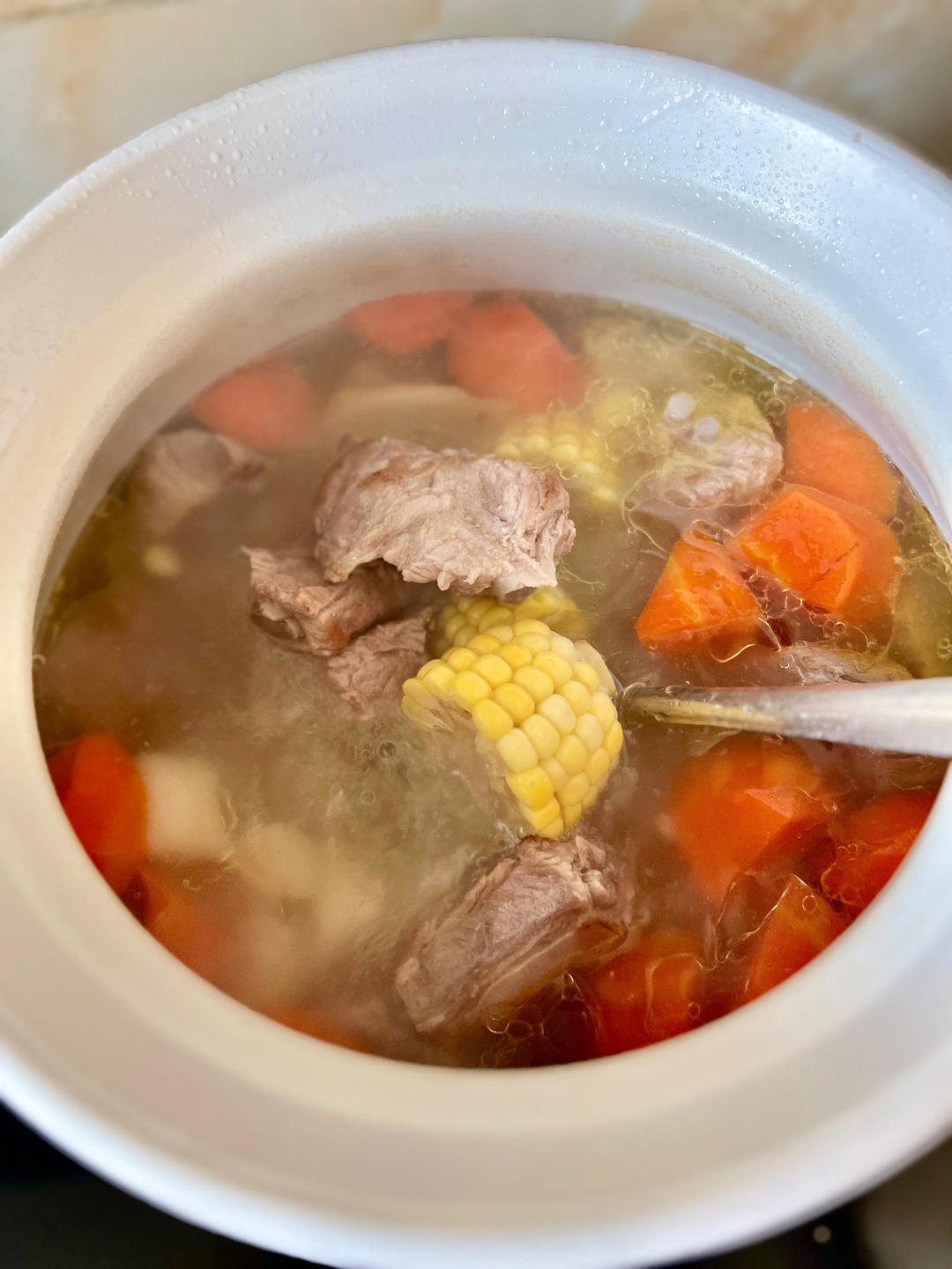 滋补养生 —— 玉米胡萝卜清炖排骨汤🌽