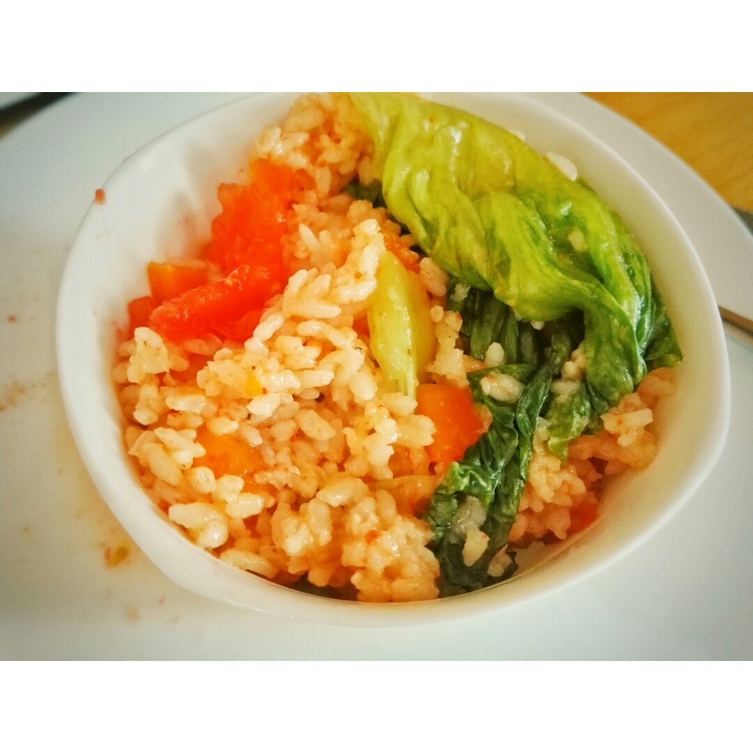 寝室简易电饭锅整个番茄饭（香肠版）