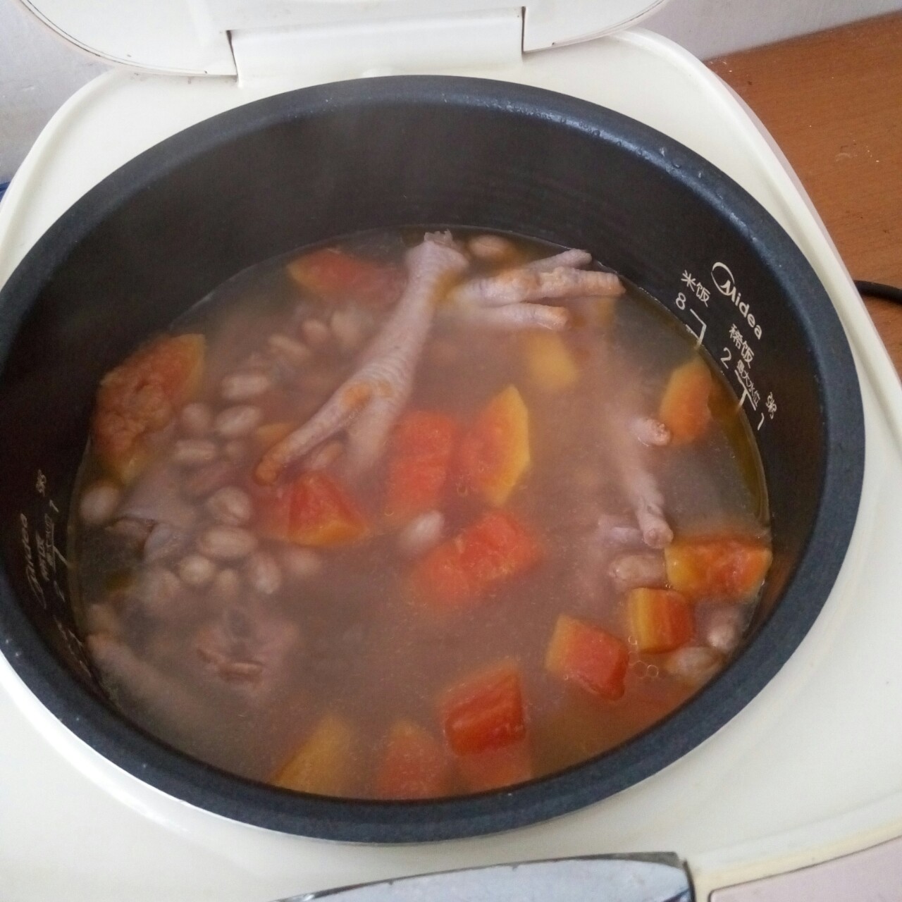 花生木瓜鸡脚汤