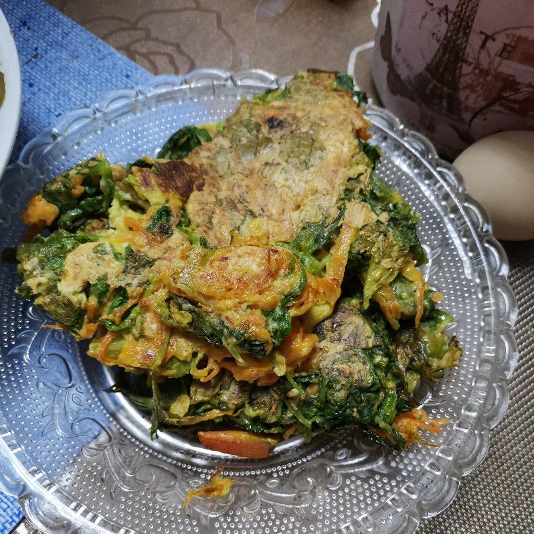 芹菜叶胡萝卜鸡蛋饼