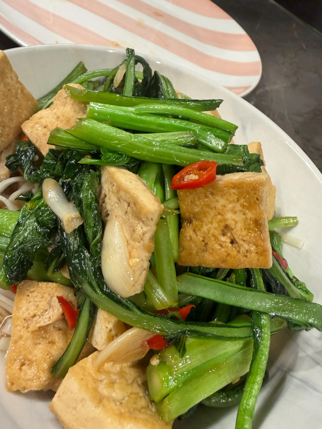 菜心烧豆腐 煎豆腐这样吃