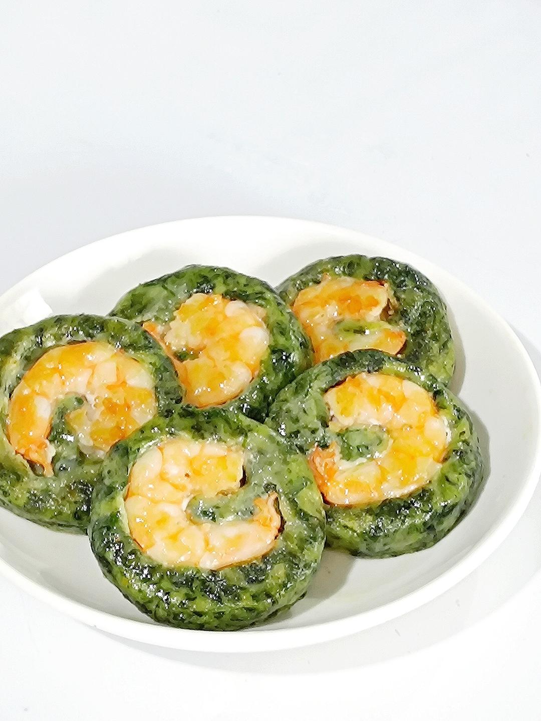 虾仁草头饼