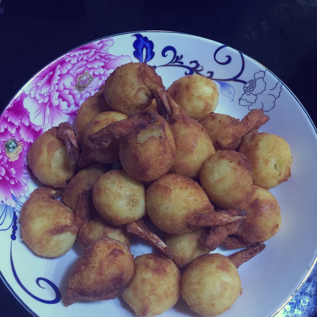 土豆泥鲜虾球