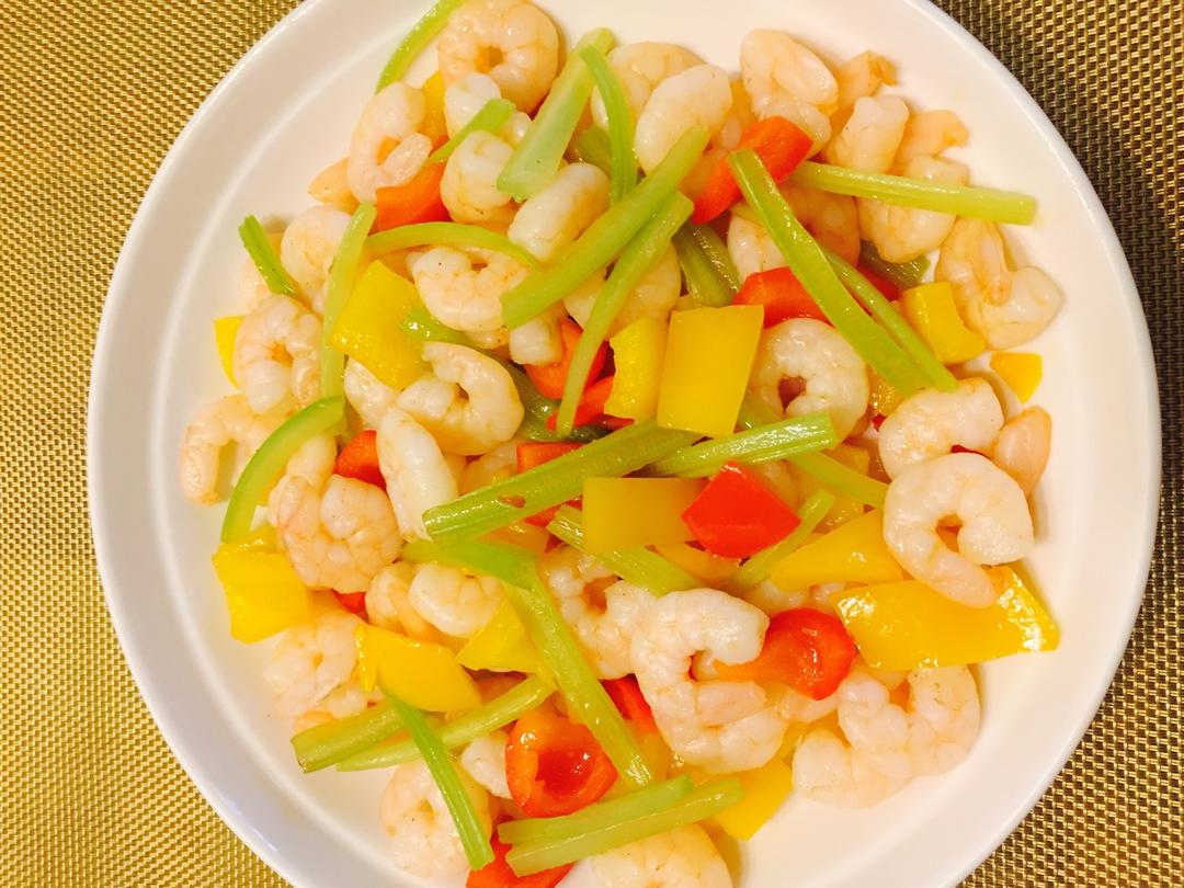 彩椒虾仁的做法