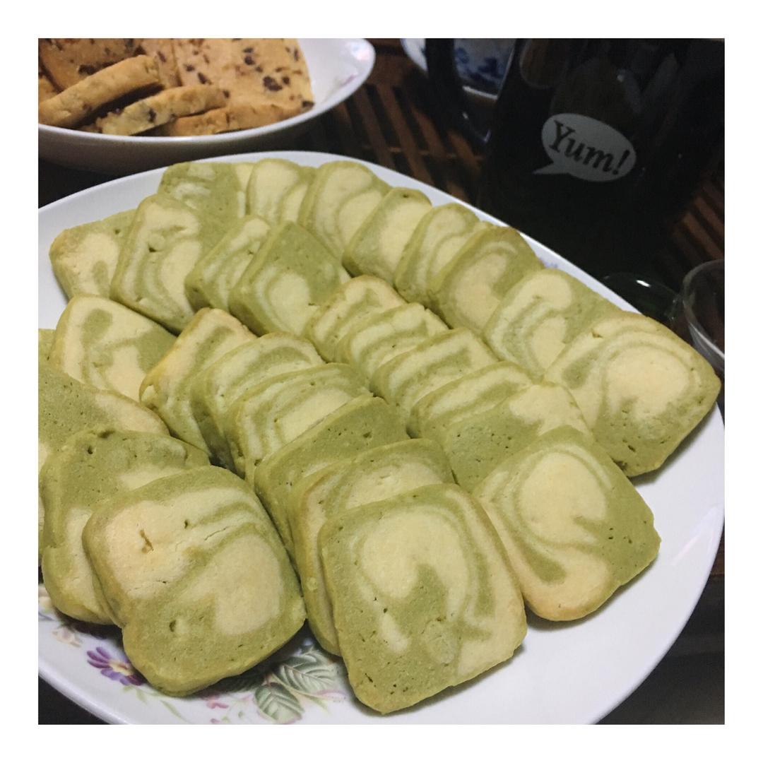 香草抹茶饼干（棋盘饼干