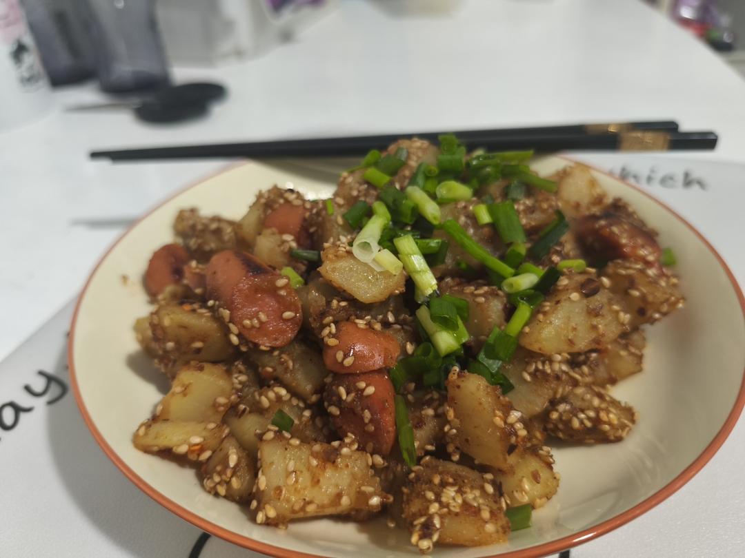 烧烤风味的土豆小香肠
