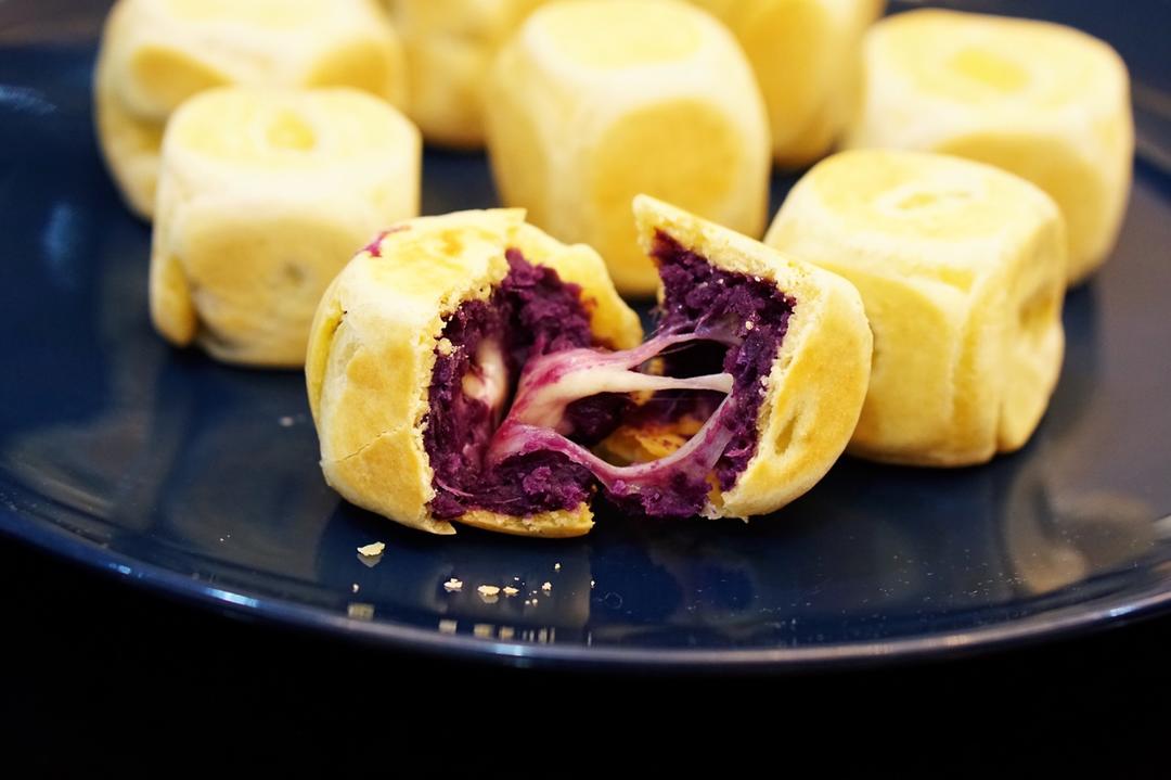 紫薯爆浆芝士仙豆糕  宝宝辅食食谱