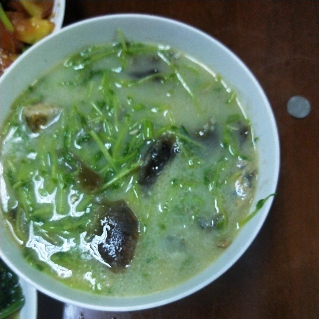 罗小姐傻瓜做的上汤皮蛋豆苗