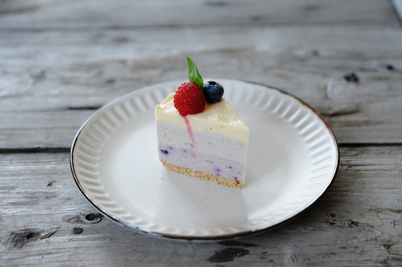 渐变蓝莓冻芝士蛋糕（免烤）