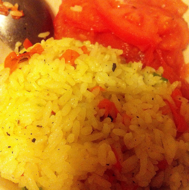 椰浆饭&煎茄子西红柿夹