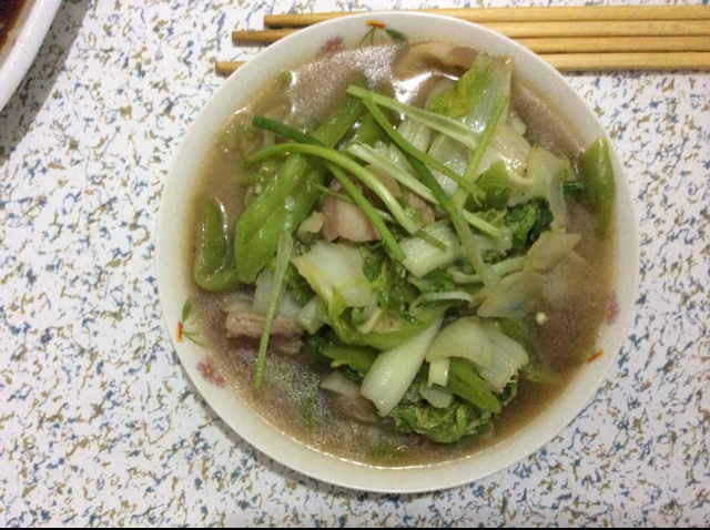 小白菜炒肉片