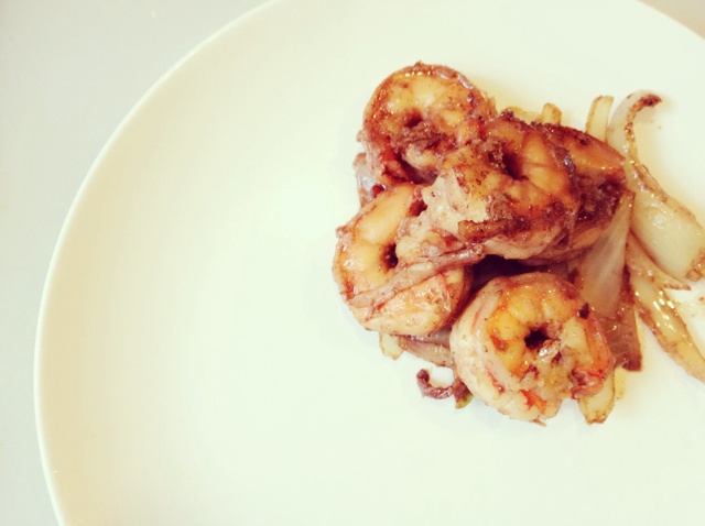 红酒洋葱烩大虾