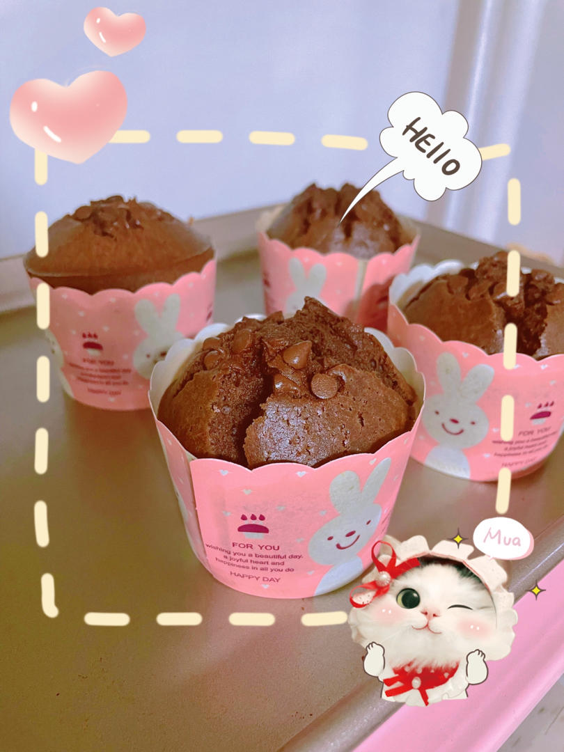 巨简单❗️超快速❗️巧克力玛芬蛋糕❗️好吃哭了