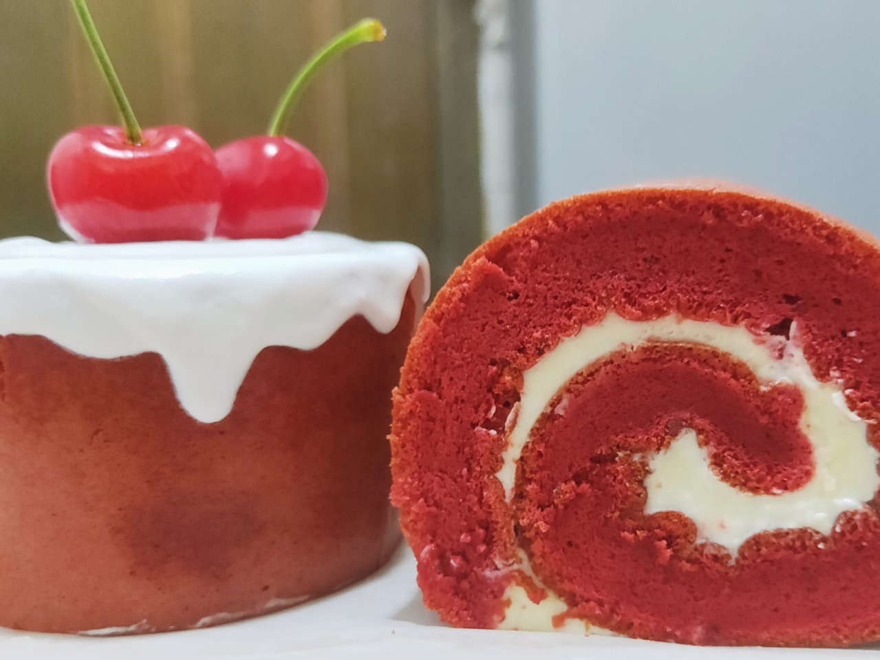 红丝绒奶盖卷，神仙颜值的网红蛋糕