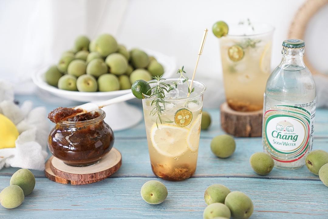 不涩不呛温和非常,兑苏打水喝爽得很,于是今年又补了点梅子,早在四月