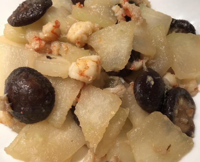 鲜虾仁香菇炒冬瓜的做法