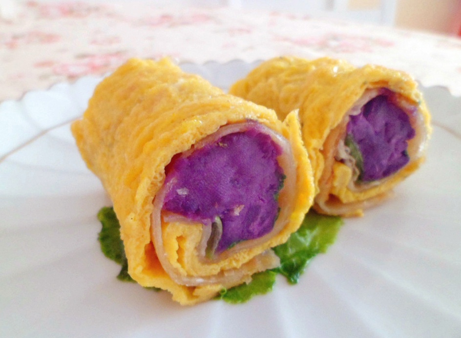 紫薯鸡蛋卷饼