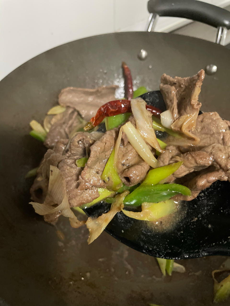 孜然大葱炒牛肉