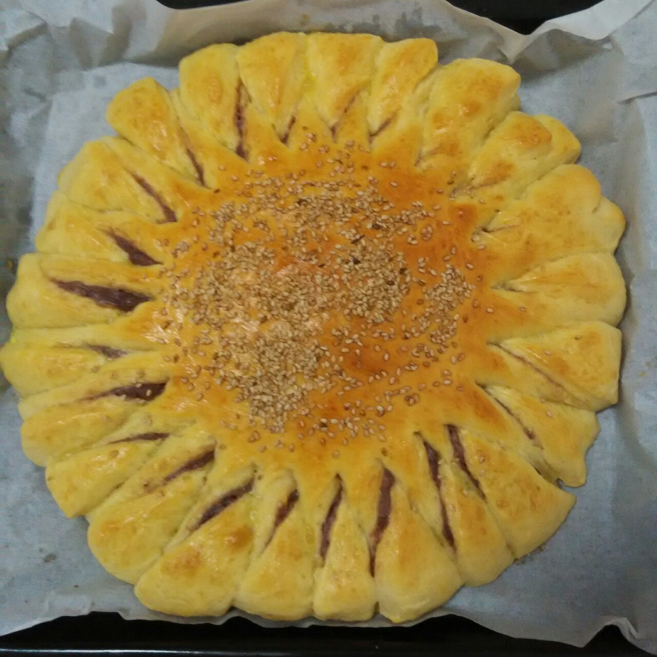 向日葵豆沙面包