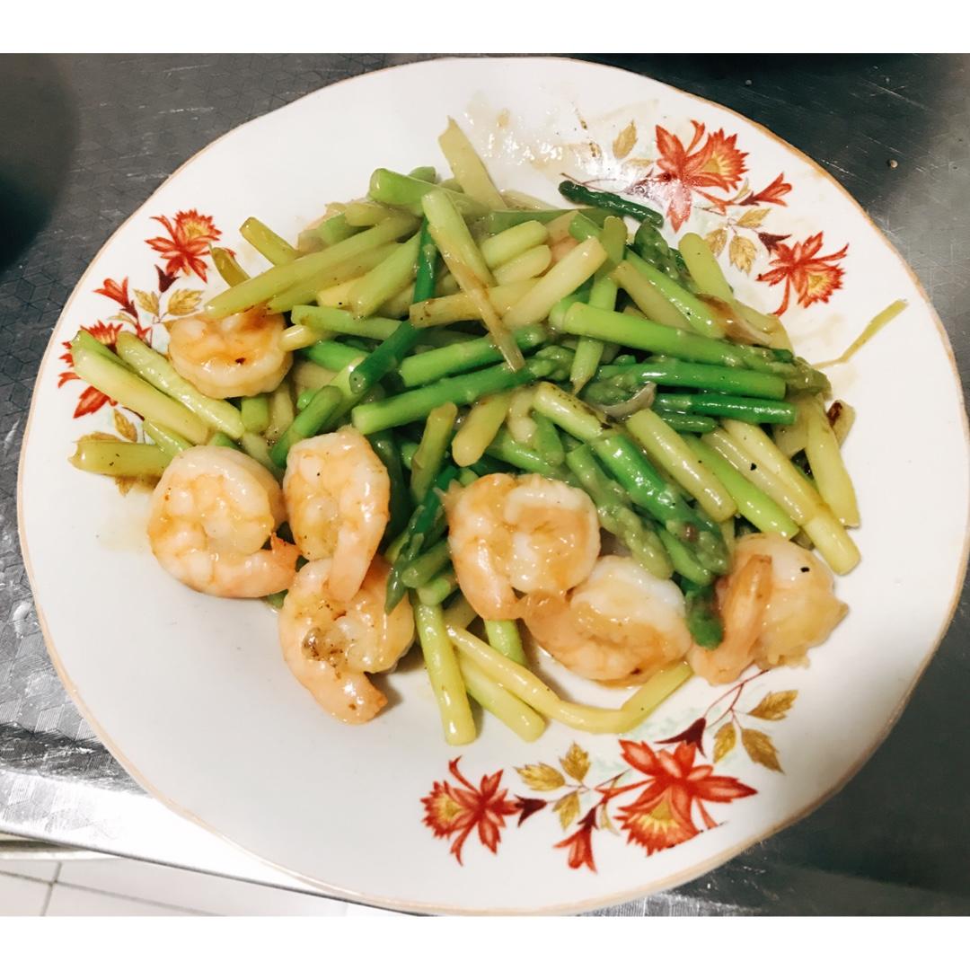 芦笋炒虾仁