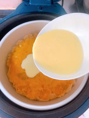 空气炸锅椰香红薯烤蛋奶的做法 步骤5