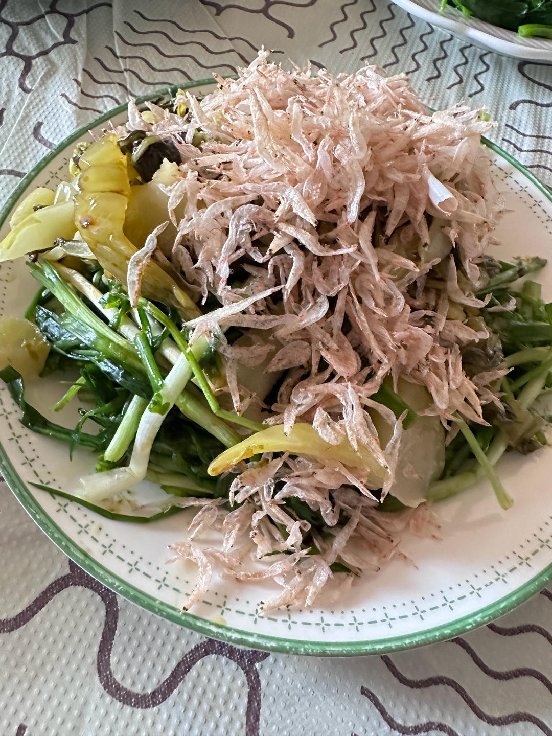 老家名小吃_虾皮蒜苗(葱苗)生