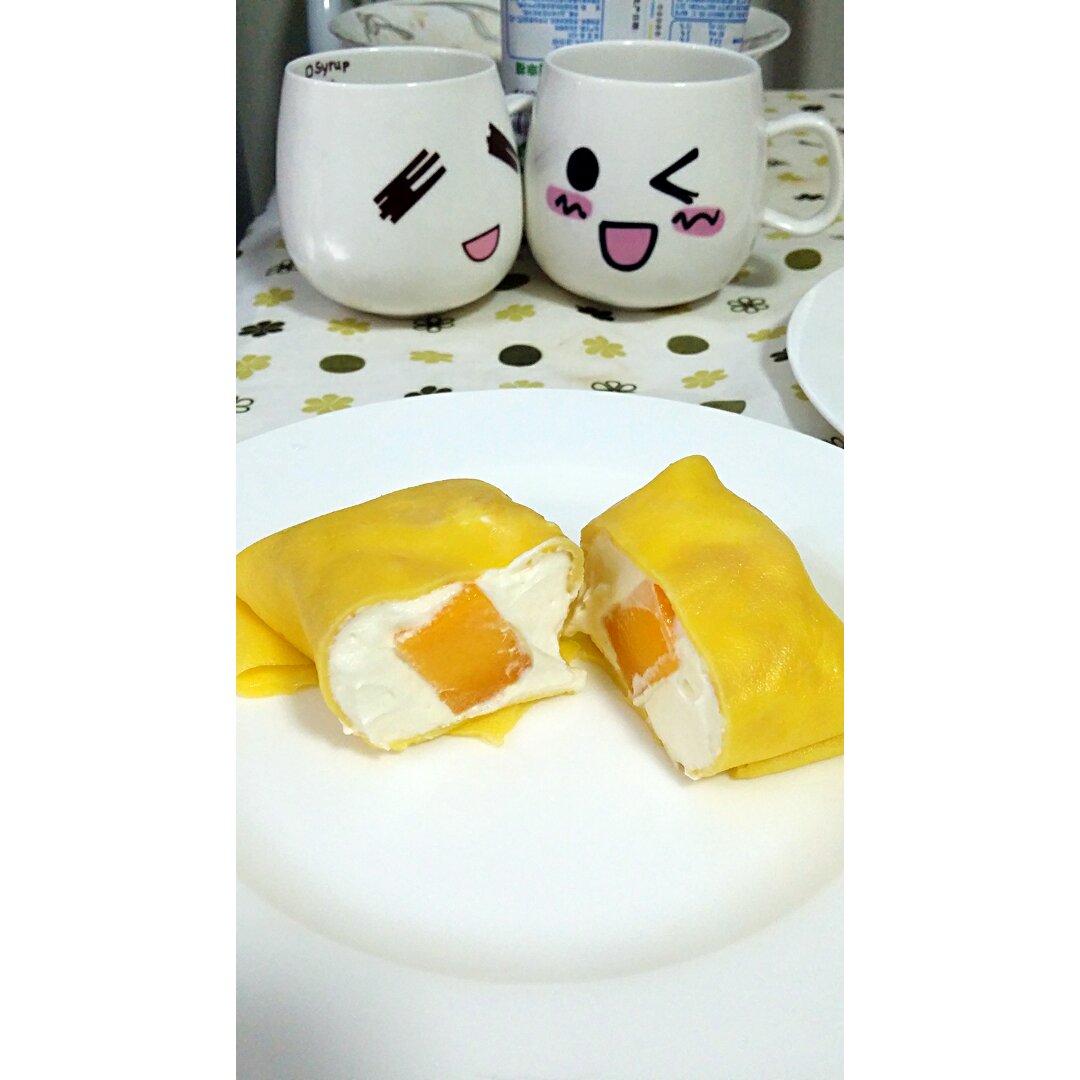 芒果班戟+港式奶茶