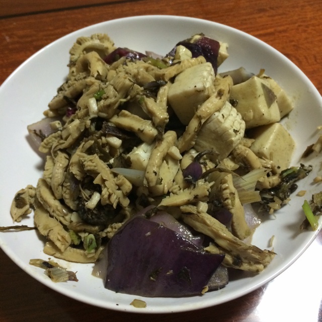 橄榄菜炒魔芋