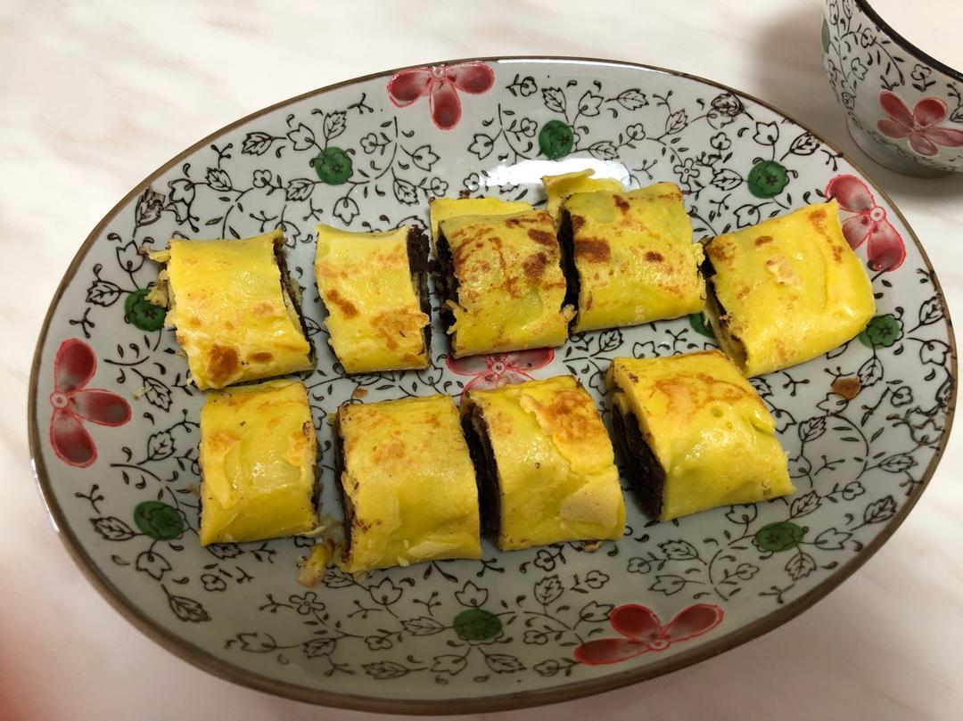 豆沙锅饼卷