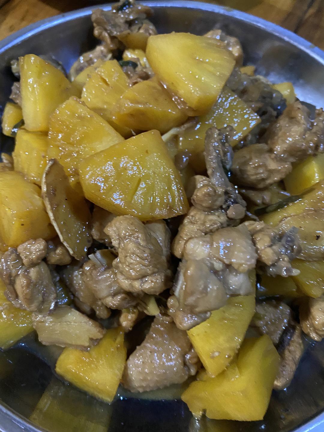 菠萝炒鸡的做法