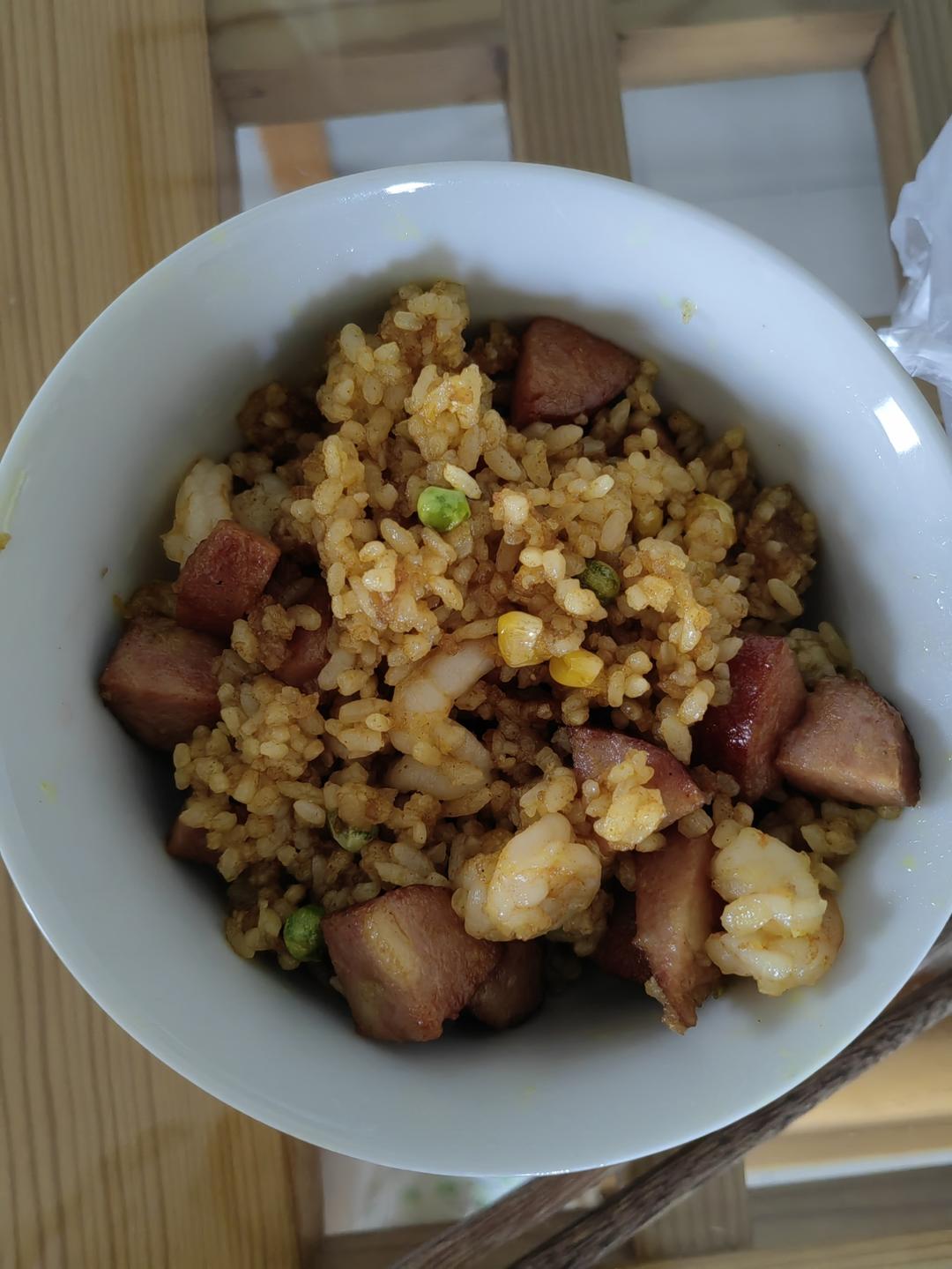 翻滚吧💥虾仁咖喱炒饭