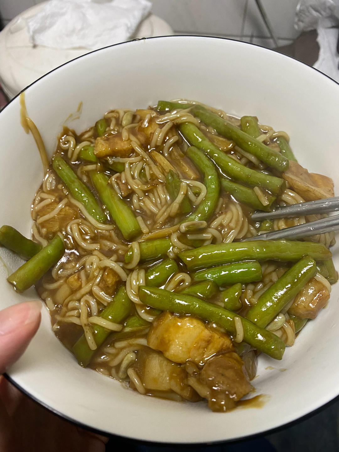 地道老北京扁豆焖面 豆角焖面 太好吃小心吃撑哦