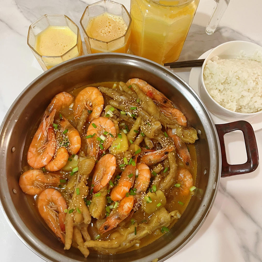 明虾鸡爪煲（超入味）