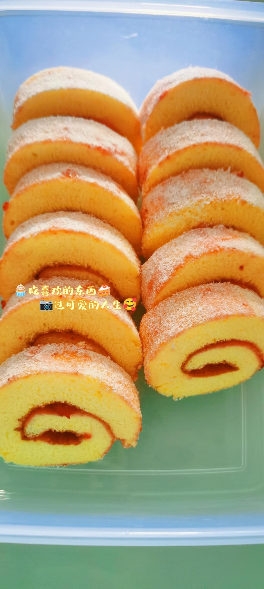 果酱椰蓉蛋糕卷❗酸酸甜甜夏天的味道