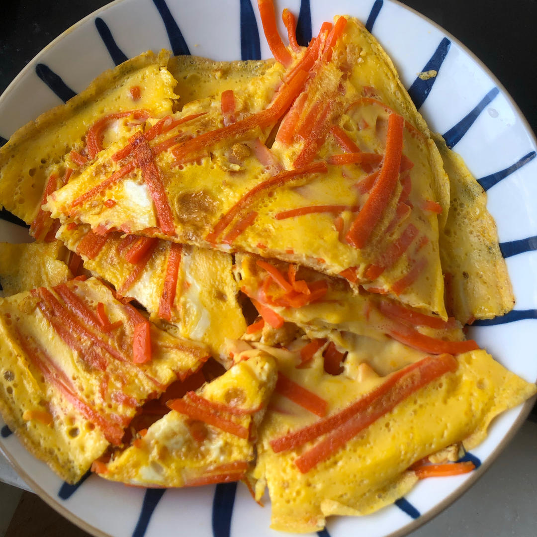 减脂餐-低脂无糖但香甜好吃的胡萝卜煎蛋